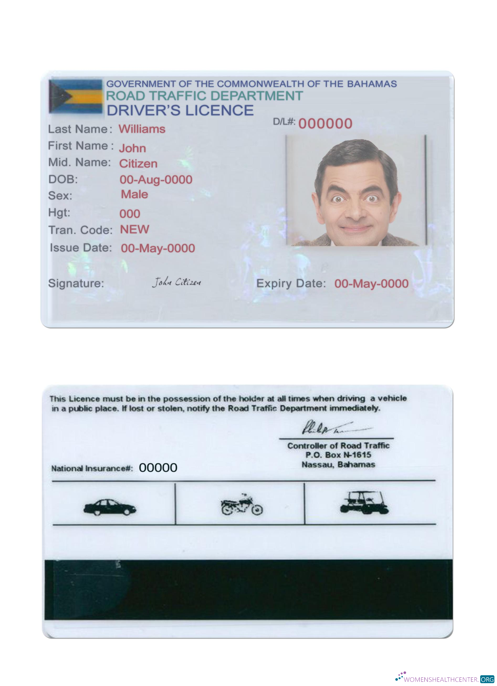 download Bahamas driving license